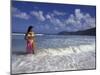 Woman in Surf, British Virgin Islands, Caribbean-Greg Johnston-Mounted Photographic Print