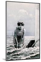 Woman in swimsuit antique postcard-French School-Mounted Photographic Print