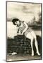 Woman in swimsuit, victorian postcard-French School-Mounted Photographic Print