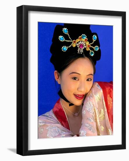 Woman in Tang Dynasty Traditional Costume, China-Bill Bachmann-Framed Photographic Print