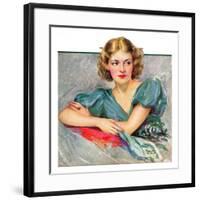 "Woman in Teal,"March 11, 1933-Marland Stone-Framed Giclee Print