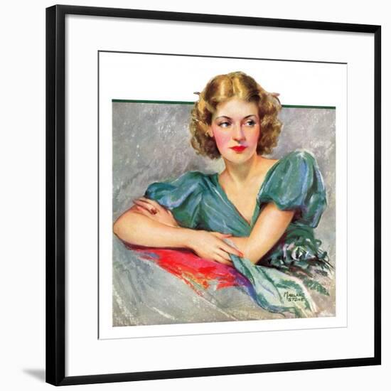 "Woman in Teal,"March 11, 1933-Marland Stone-Framed Giclee Print