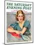 "Woman in Teal," Saturday Evening Post Cover, March 11, 1933-Marland Stone-Mounted Giclee Print