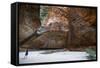 Woman in the Cathedral Gorge in the Purnululu National Park-Michael Runkel-Framed Stretched Canvas