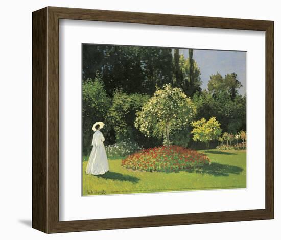 Woman in the Garden-Claude Monet-Framed Art Print