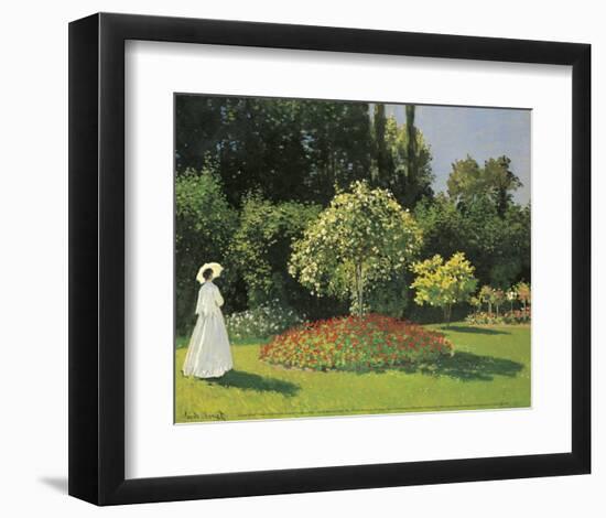 Woman in the Garden-Claude Monet-Framed Art Print