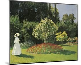 Woman in the Garden-Claude Monet-Mounted Art Print