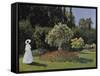 Woman in the Garden-Claude Monet-Framed Stretched Canvas