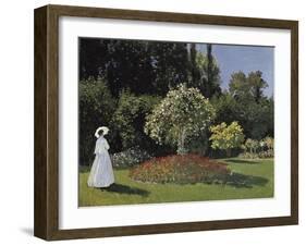 Woman in the Garden-Claude Monet-Framed Art Print