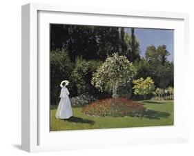 Woman in the Garden-Claude Monet-Framed Art Print