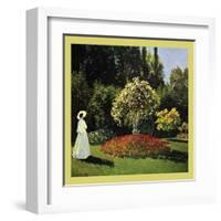 Woman in the Garden-Claude Monet-Framed Art Print