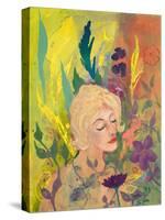 Woman in the Garden-Robin Maria-Stretched Canvas