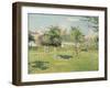 Woman in the Meadow at Eragny, Spring, 1887-Camille Pissarro-Framed Giclee Print