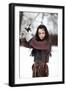 Woman in the Medieval Costume Holding a Sword-Gordana-Framed Premium Photographic Print