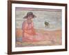 Woman in the Pink Dress by the Sea-Henri Lebasque-Framed Giclee Print