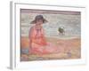 Woman in the Pink Dress by the Sea-Henri Lebasque-Framed Giclee Print