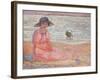 Woman in the Pink Dress by the Sea-Henri Lebasque-Framed Giclee Print