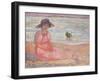 Woman in the Pink Dress by the Sea-Henri Lebasque-Framed Giclee Print