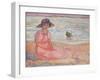 Woman in the Pink Dress by the Sea-Henri Lebasque-Framed Giclee Print