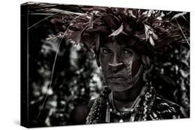 Woman in the sing-sing festival of Mt Hagen - Papua New Guinea-Joxe Inazio Kuesta-Stretched Canvas