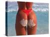 Woman in Thong at Beach with Sandy Bottom-Bill Bachmann-Stretched Canvas