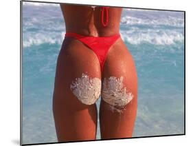 Woman in Thong at Beach with Sandy Bottom-Bill Bachmann-Mounted Premium Photographic Print