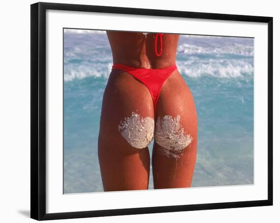 Woman in Thong at Beach with Sandy Bottom-Bill Bachmann-Framed Photographic Print