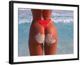 Woman in Thong at Beach with Sandy Bottom-Bill Bachmann-Framed Photographic Print