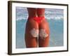 Woman in Thong at Beach with Sandy Bottom-Bill Bachmann-Framed Photographic Print