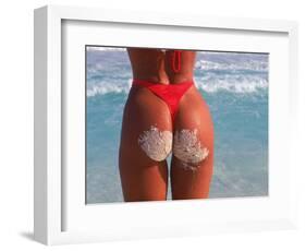 Woman in Thong at Beach with Sandy Bottom-Bill Bachmann-Framed Photographic Print