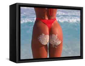 Woman in Thong at Beach with Sandy Bottom-Bill Bachmann-Framed Stretched Canvas