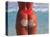 Woman in Thong at Beach with Sandy Bottom-Bill Bachmann-Stretched Canvas