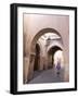 Woman in Traditional Djellaba Dress in Narrow Streets of Old Quarter, Medina, Marrakesh, Morocco-Stephen Studd-Framed Photographic Print