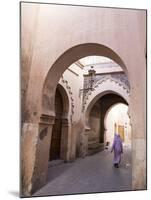 Woman in Traditional Djellaba Dress in Narrow Streets of Old Quarter, Medina, Marrakesh, Morocco-Stephen Studd-Mounted Photographic Print