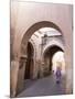 Woman in Traditional Djellaba Dress in Narrow Streets of Old Quarter, Medina, Marrakesh, Morocco-Stephen Studd-Mounted Photographic Print