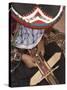 Woman in Traditional Dress and Hat, Weaving with Backstrap Loom, Chinchero, Cuzco, Peru-Merrill Images-Stretched Canvas