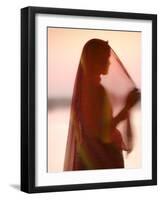 Woman in Traditional Dress, Gadsisar Lake, Jaisalmer, Rajasthan, India-Doug Pearson-Framed Photographic Print