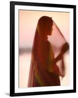Woman in Traditional Dress, Gadsisar Lake, Jaisalmer, Rajasthan, India-Doug Pearson-Framed Photographic Print