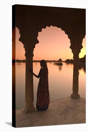 Woman in Traditional Dress, Jaisalmer, Western Rajasthan, India, Asia-Doug Pearson-Stretched Canvas