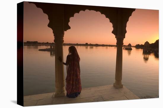Woman in Traditional Dress, Jaisalmer, Western Rajasthan, India, Asia-Doug Pearson-Stretched Canvas