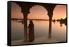 Woman in Traditional Dress, Jaisalmer, Western Rajasthan, India, Asia-Doug Pearson-Framed Stretched Canvas