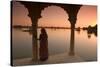 Woman in Traditional Dress, Jaisalmer, Western Rajasthan, India, Asia-Doug Pearson-Stretched Canvas