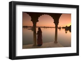 Woman in Traditional Dress, Jaisalmer, Western Rajasthan, India, Asia-Doug Pearson-Framed Photographic Print