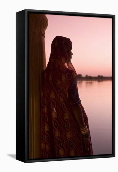 Woman in Traditional Dress, Jaisalmer, Western Rajasthan, India-Doug Pearson-Framed Stretched Canvas