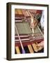 Woman in Traditional Dress, Weaving with Backstrap Loom, Chinchero, Cuzco, Peru-Merrill Images-Framed Photographic Print