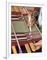 Woman in Traditional Dress, Weaving with Backstrap Loom, Chinchero, Cuzco, Peru-Merrill Images-Framed Photographic Print