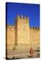 Woman in Traditional Dress with the Old City Wall, Taroudant, Morocco, North Africa, Africa-Neil-Stretched Canvas