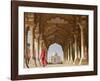 Woman in traditional Sari walking towards Taj Mahal-Pangea Images-Framed Giclee Print