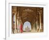 Woman in traditional Sari walking towards Taj Mahal-Pangea Images-Framed Giclee Print