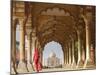 Woman in traditional Sari walking towards Taj Mahal-Pangea Images-Mounted Giclee Print